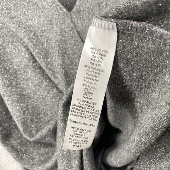 MICHAEL STARS Top L Knit Claudine Convertible Surplice Sparkle Madison Gray USA - Picture 7 of 10
